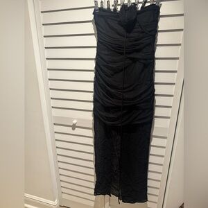 Zara Black Ruched Maxi Dress